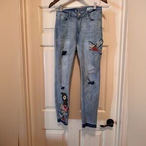 ban.jara Embroidered Light Blue Women Jeans